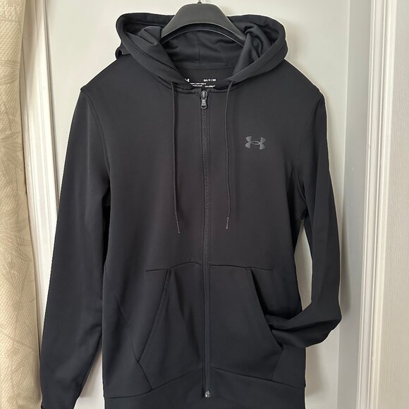 Under Armour โข Fleece Full Zip Hooded Jacket โข Small โข Black โข Coldgear - Picture 12 of 14